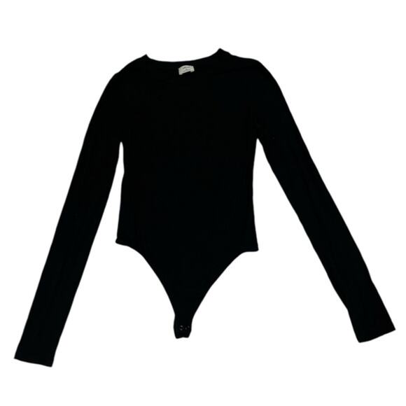 Aritzia Wilfred Long Sleeve Basic Solid Black Bodysuit Size XS Quiet Luxury - Picture 1 of 7